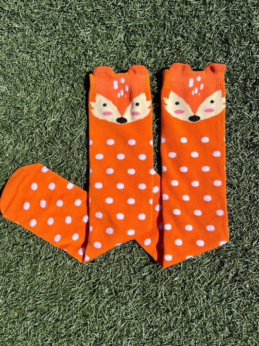 Cute Orange Fox Knee High Socks - Animal