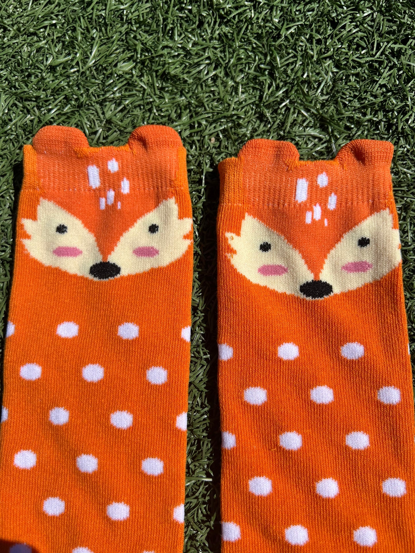 Cute Orange Fox Knee High Socks - Animal