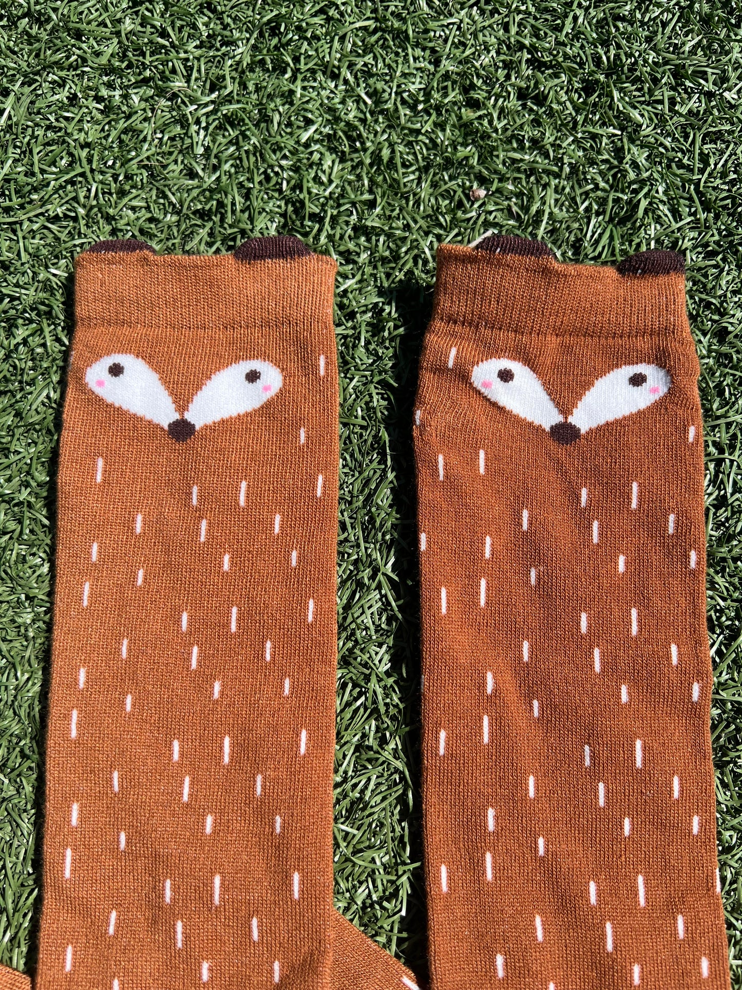 Cute Brown Fox Knee High Socks - Animal